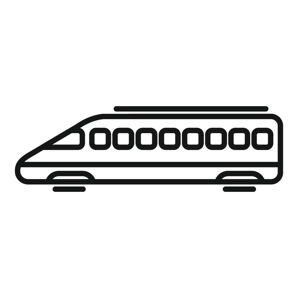 stål främre tåg ikon översikt . snabb hastighet flytta vektor