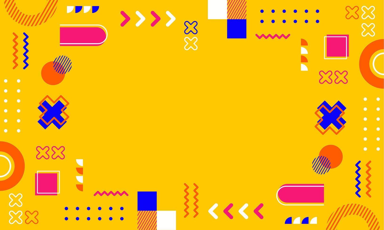 modern abstrakt Hintergrund mit Memphis Elemente im Gelb und retro thematisch Plakate Banner und Webseite Landung Seiten. vektor