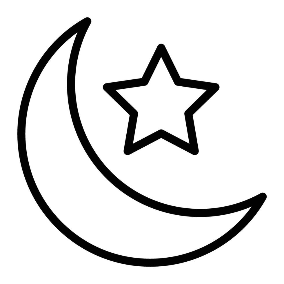 Hälfte Mond Linie Symbol Design vektor