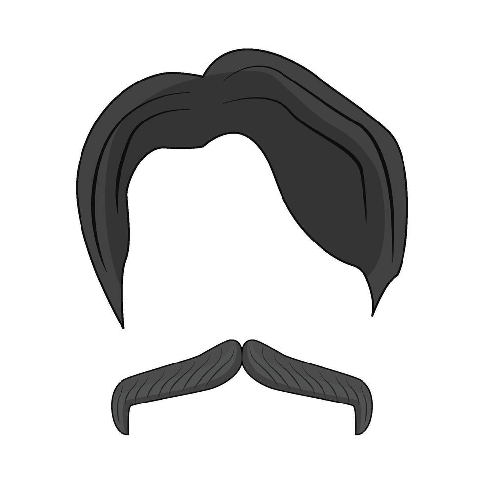 illustration av mustasch och hår vektor