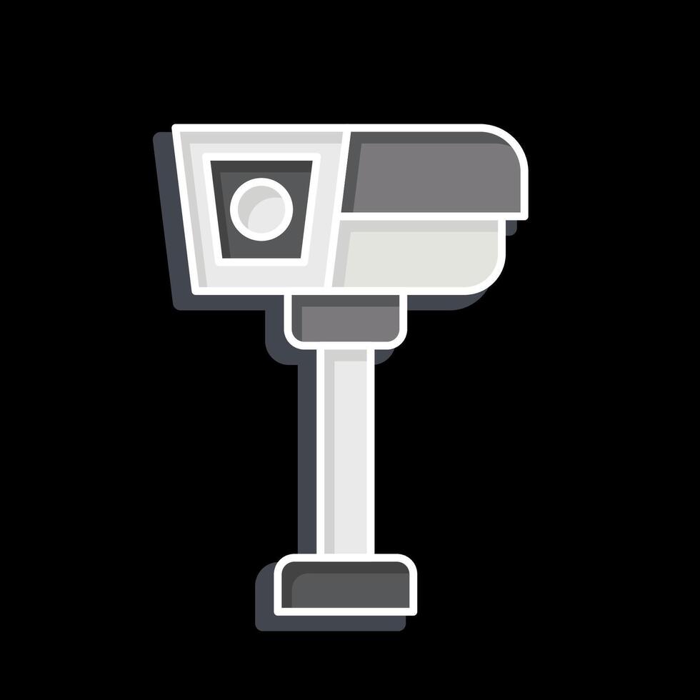 Symbol Videoüberwachung verbunden zu Sicherheit Symbol. glänzend Stil. einfach Design Illustration vektor