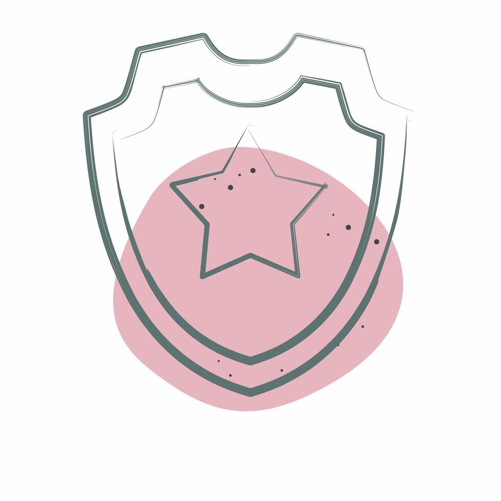 ikon skydda 2. relaterad till säkerhet symbol. Färg fläck stil. enkel design illustration vektor