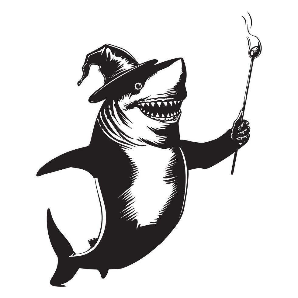 Zauberer Hai Illustration auf ein Weiß Hintergrund vektor