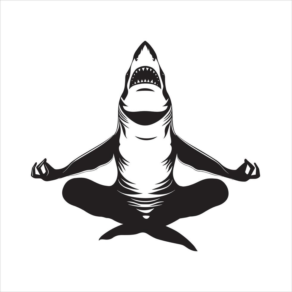 Hai tun ein Yoga Illustration auf ein Weiß Hintergrund vektor