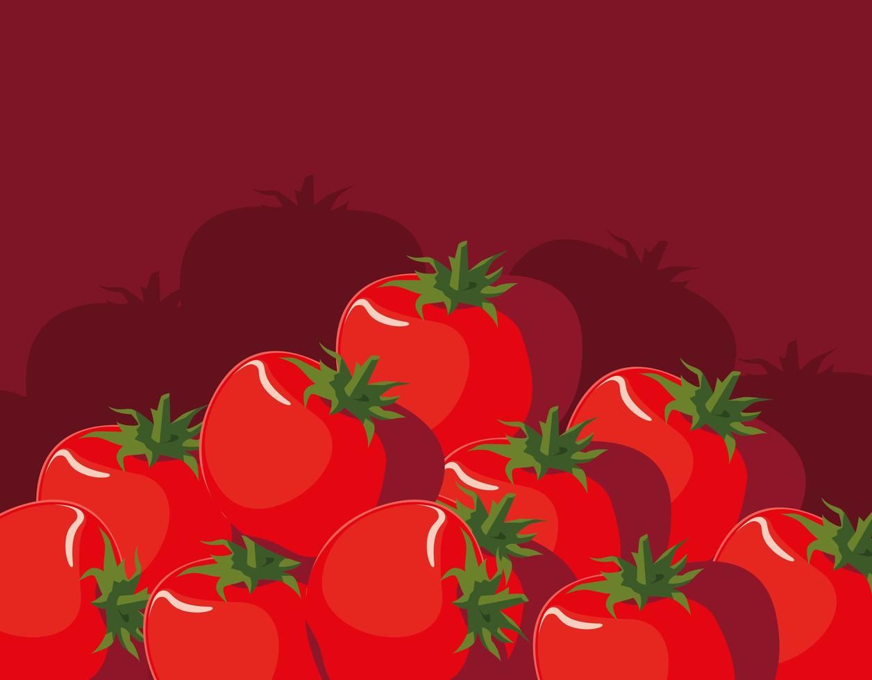 mönster av färska röda tomater grönsaker vektor