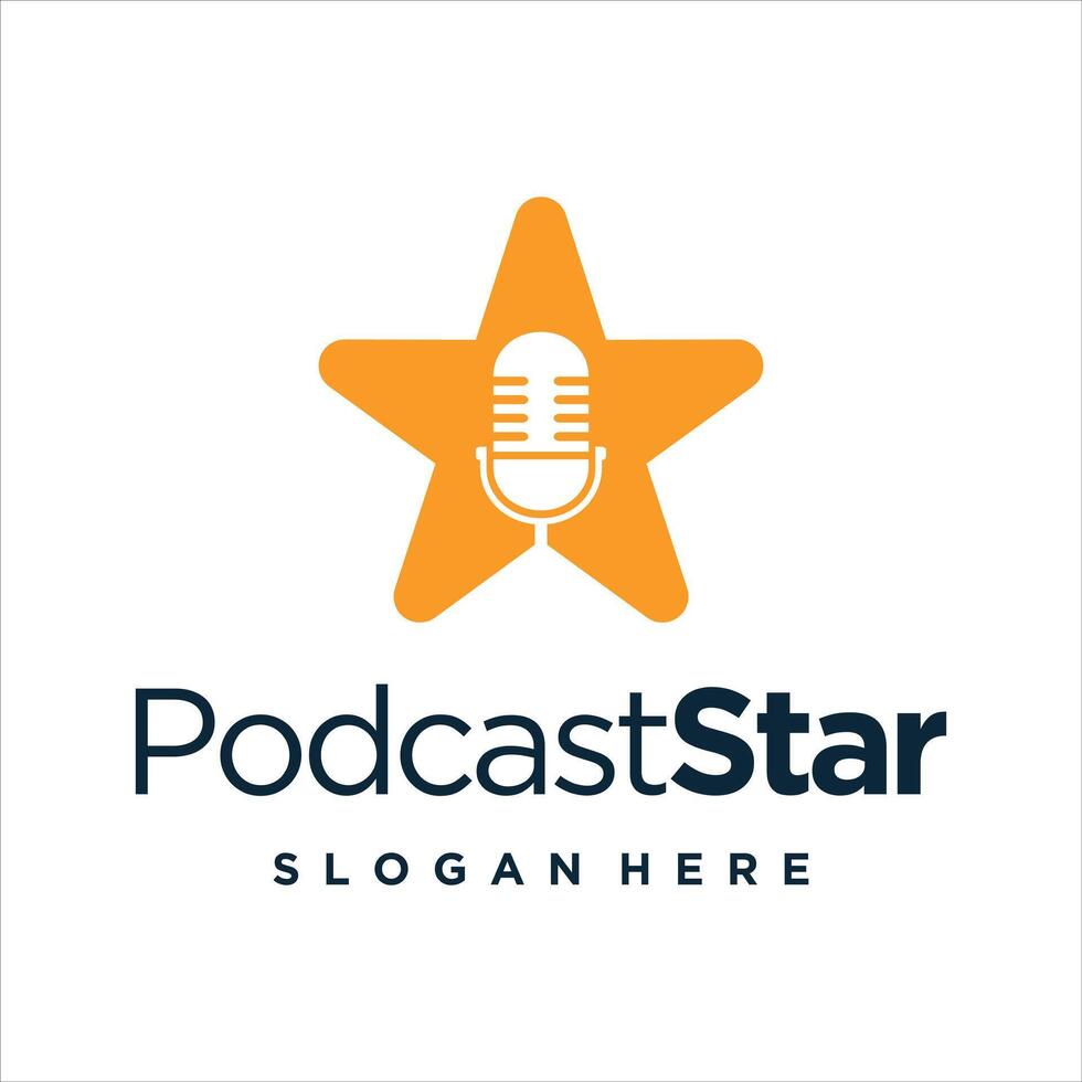 Podcast Star Logo Design Vorlage vektor