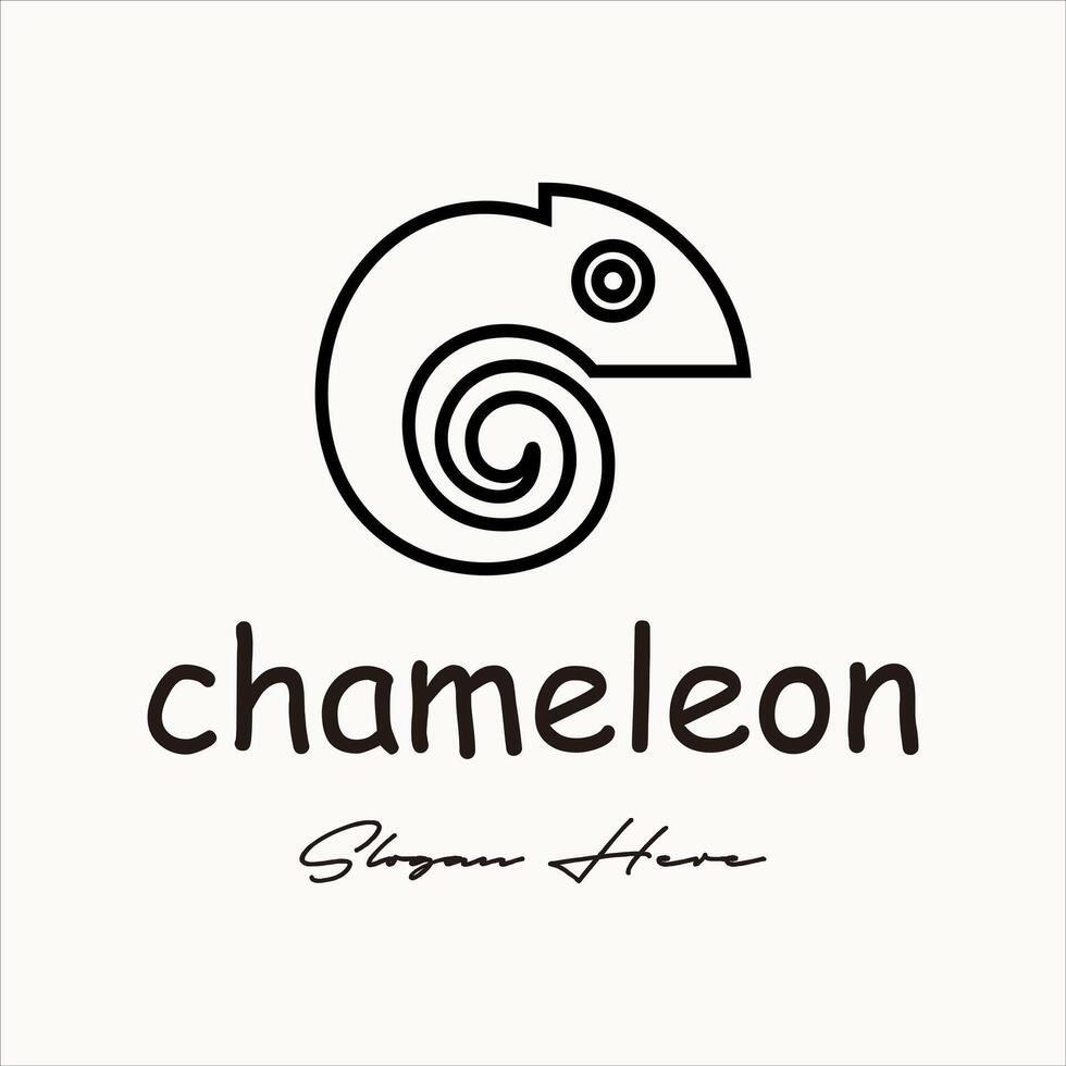 einfach Chamäleon Logo Design Vorlage vektor