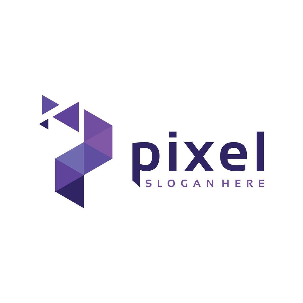 Initialen Brief p Pixel abstrakt Logo Design Vorlage vektor