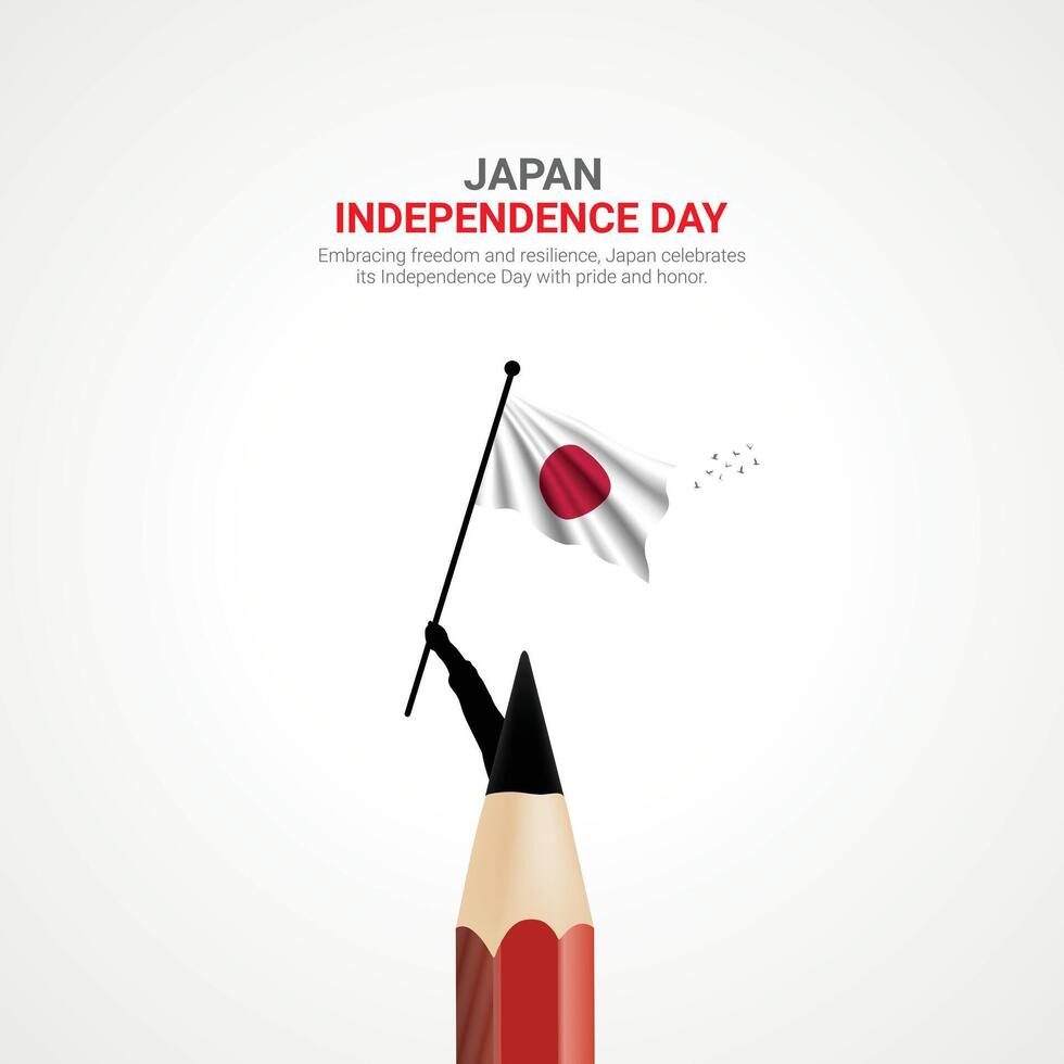 japan oberoende dag. japan oberoende dag kreativ annonser design feb 11. , 3d illustration. vektor