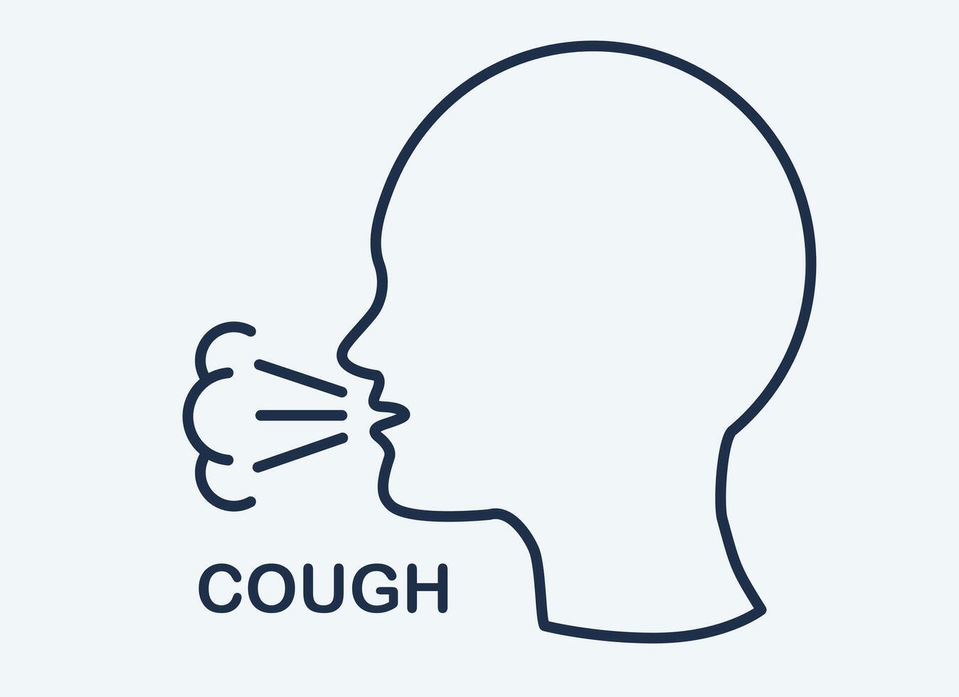 hosta linje ikon. symptom av influensa, kall eller coronavirus. man hostningar eller nyser. infektiös sjukdomar linjär ikon. kall, bronkit, tuberkulos begrepp. illustration vektor