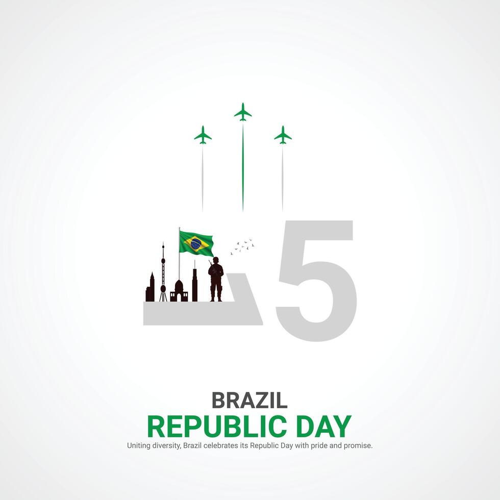 Brasilien republik dag. Brasilien republik dag kreativ annonser design november 15. , 3d illustration. vektor