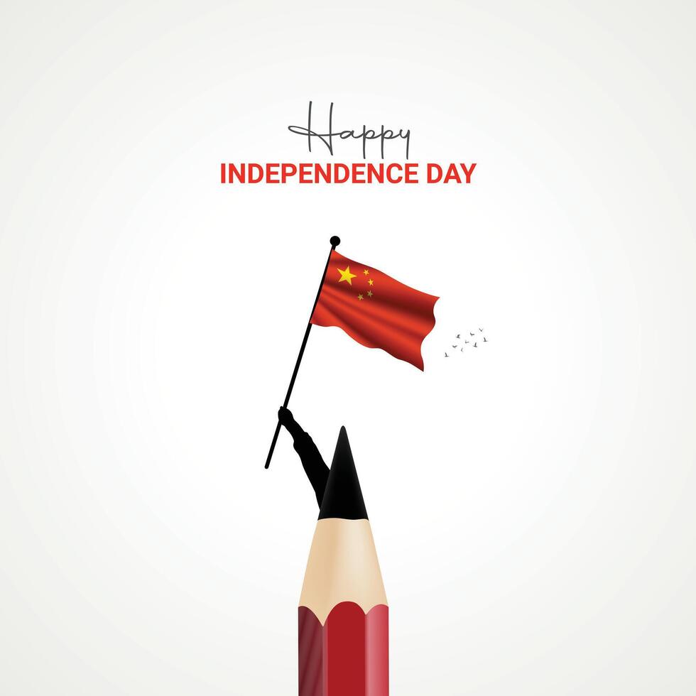 China Unabhängigkeit Tag. China Unabhängigkeit Tag kreativ Anzeigen Design. Sozial Medien Post, , 3d Illustration. vektor
