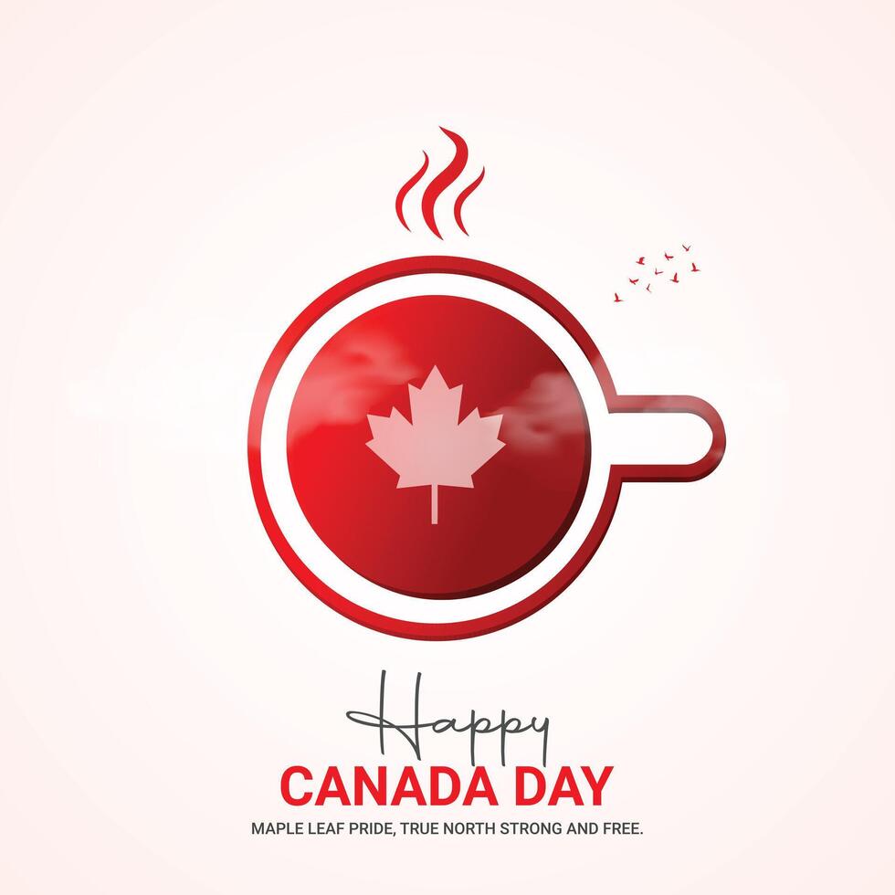 glücklich Kanada Tag. Kanada Unabhängigkeit Tag kreativ Anzeigen 1 Juli. 3d Illustration vektor