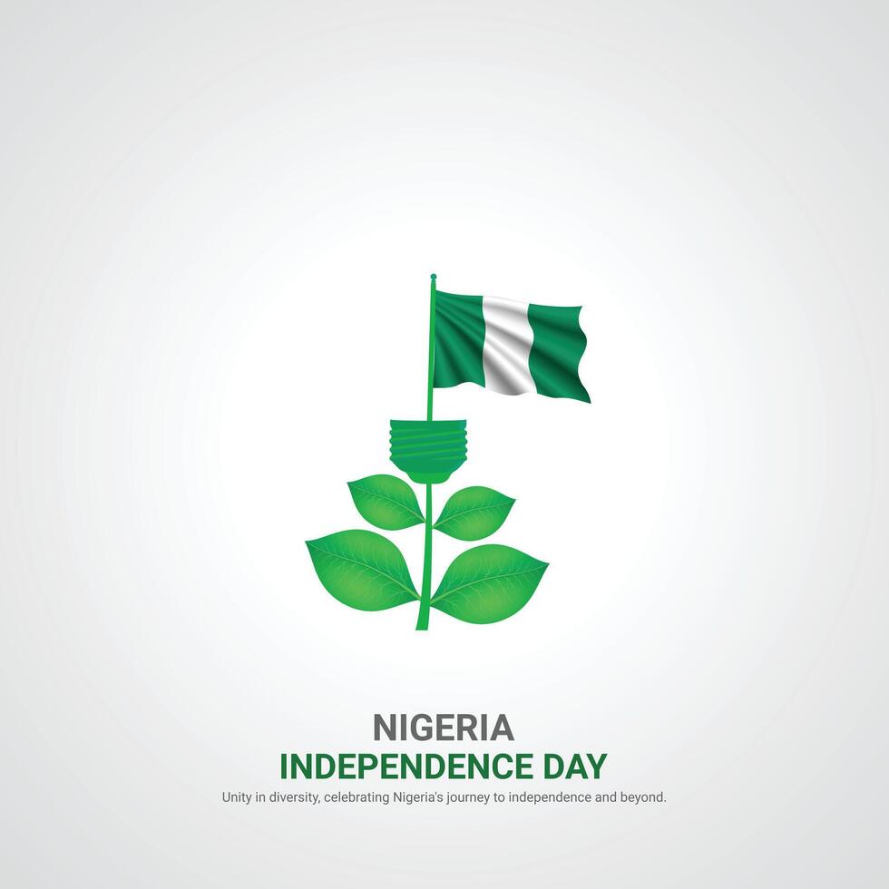 Nigeria Unabhängigkeit Tag. Nigeria Unabhängigkeit Tag kreativ Anzeigen Design. Sozial Medien Post, , 3d Illustration. vektor