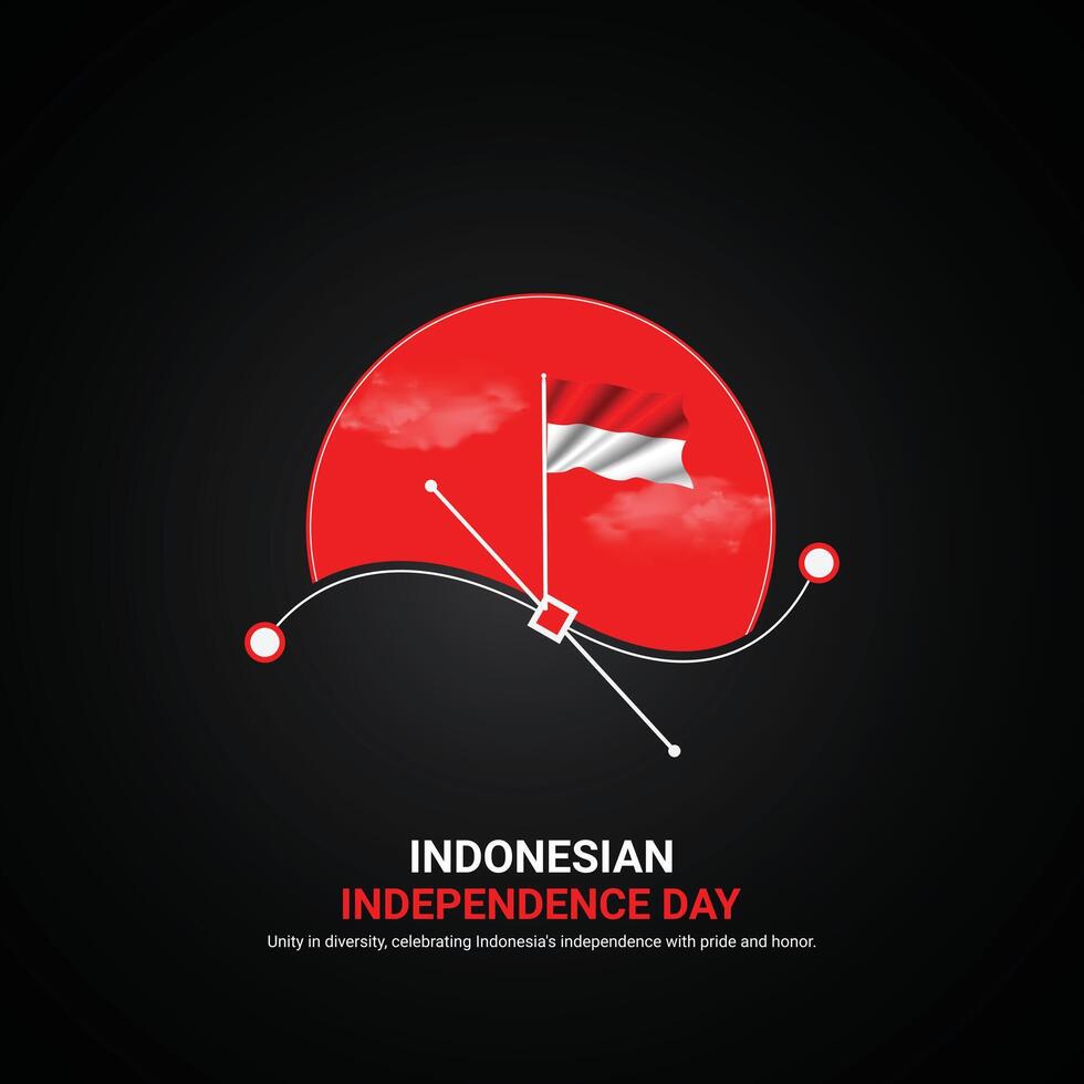 Indonesien Unabhängigkeit Tag. Indonesien Unabhängigkeit Tag kreativ Anzeigen Design. 3d Illustration. vektor