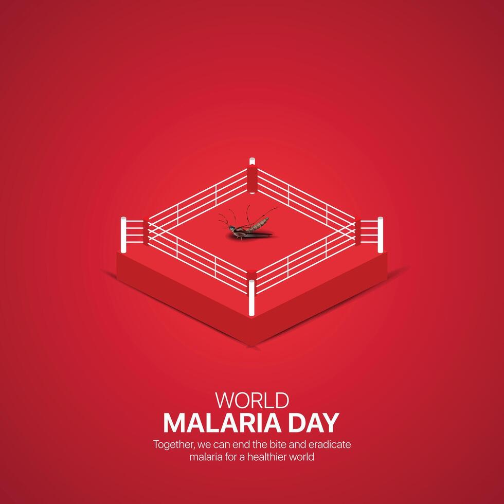 Welt Malaria Tag. Welt Malaria Tag kreativ Anzeigen Design April 25. Sozial Medien Poster, , 3d Illustration. vektor