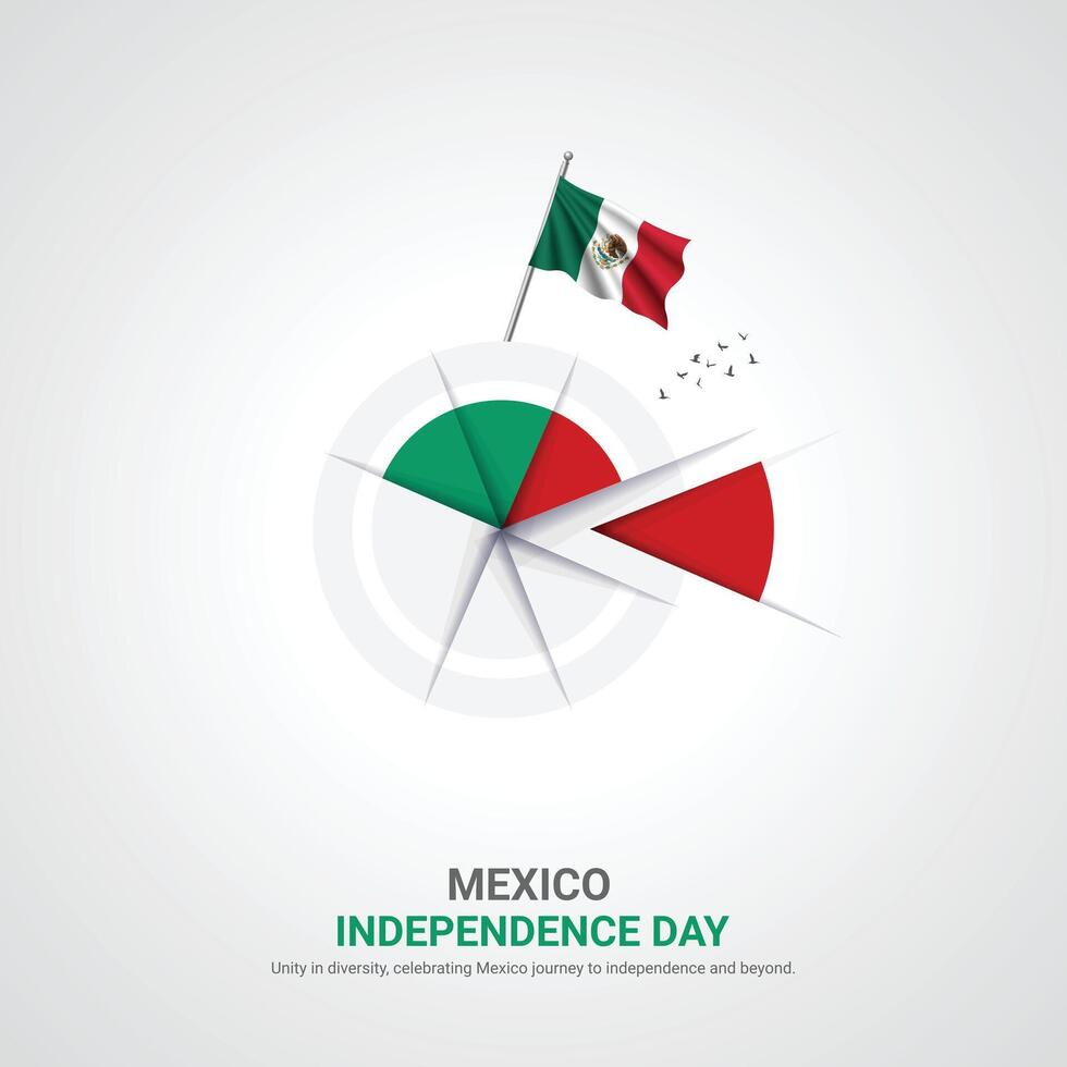 mexico oberoende dag. mexico oberoende dag kreativ annonser design. posta, , 3d illustration. vektor