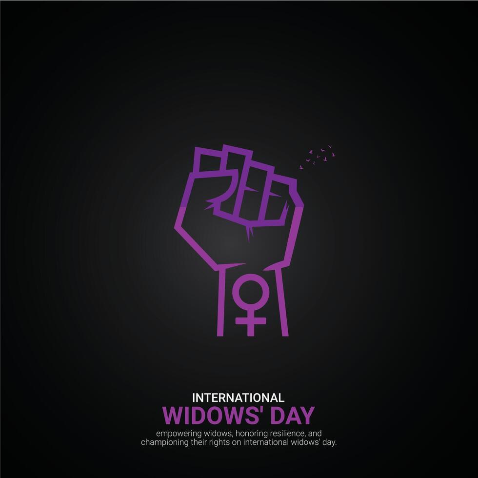 International Witwen Tag kreativ Anzeigen, International Witwen Tag Juni 23, , Illustration, 3d vektor