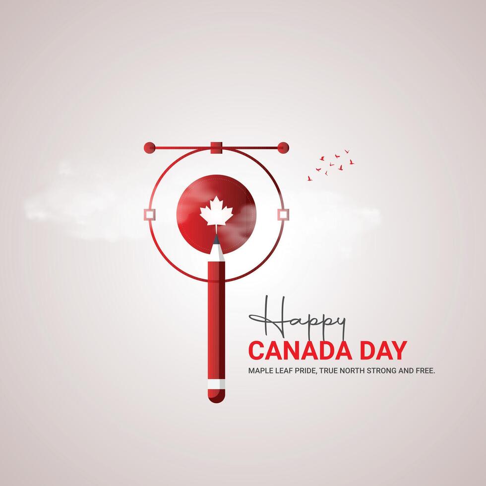 Lycklig kanada dag. kanada oberoende dag kreativ annonser 1 juli. 3d illustration vektor
