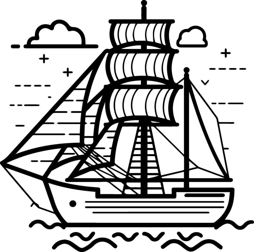 Segelboot Symbol Stil Illustration vektor