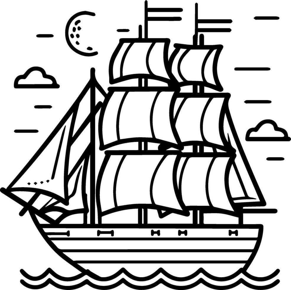 Segelboot Symbol Stil Illustration vektor