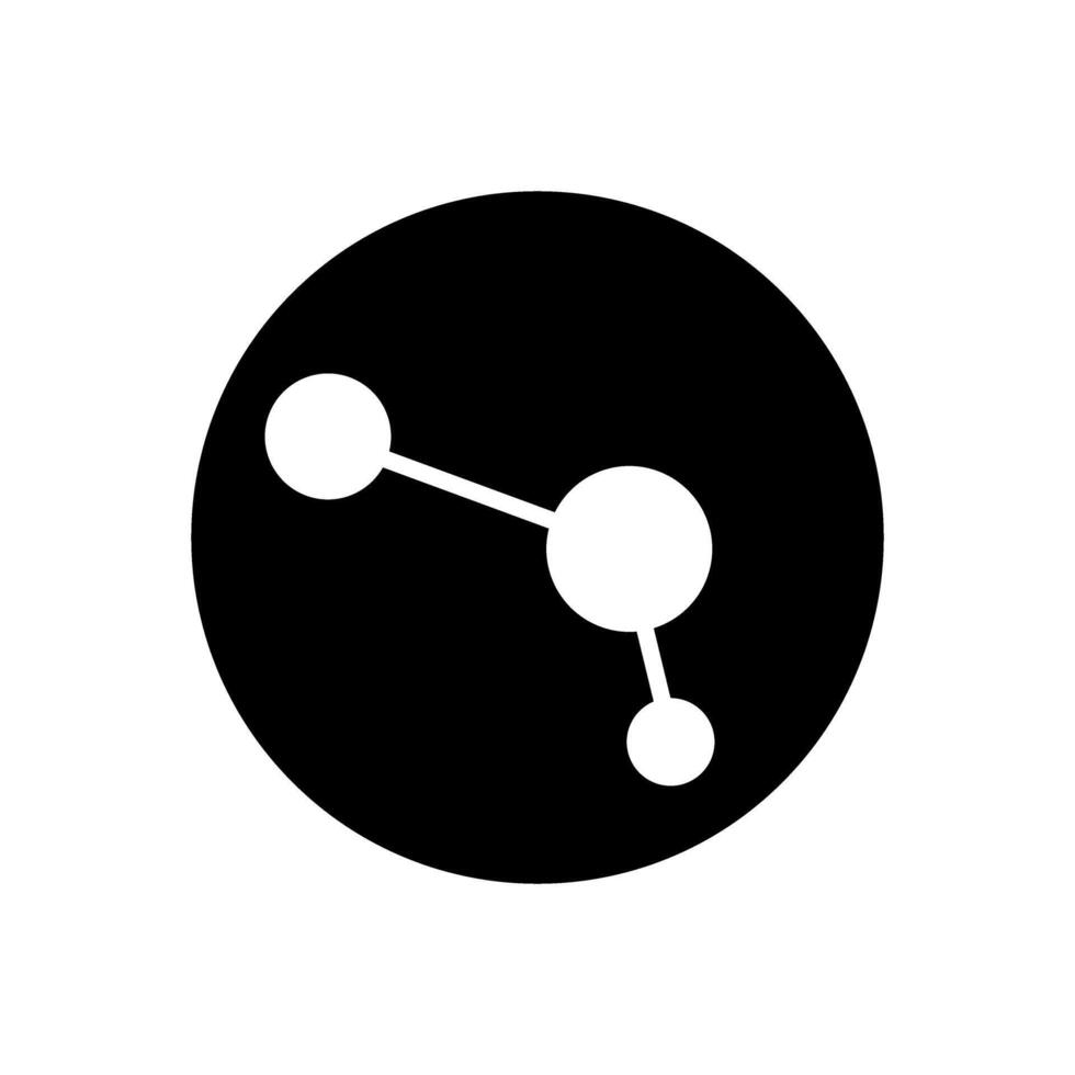 molekyl ikon . kemi illustration tecken. vetenskaplig symbol. kemisk obligationer logotyp. vektor