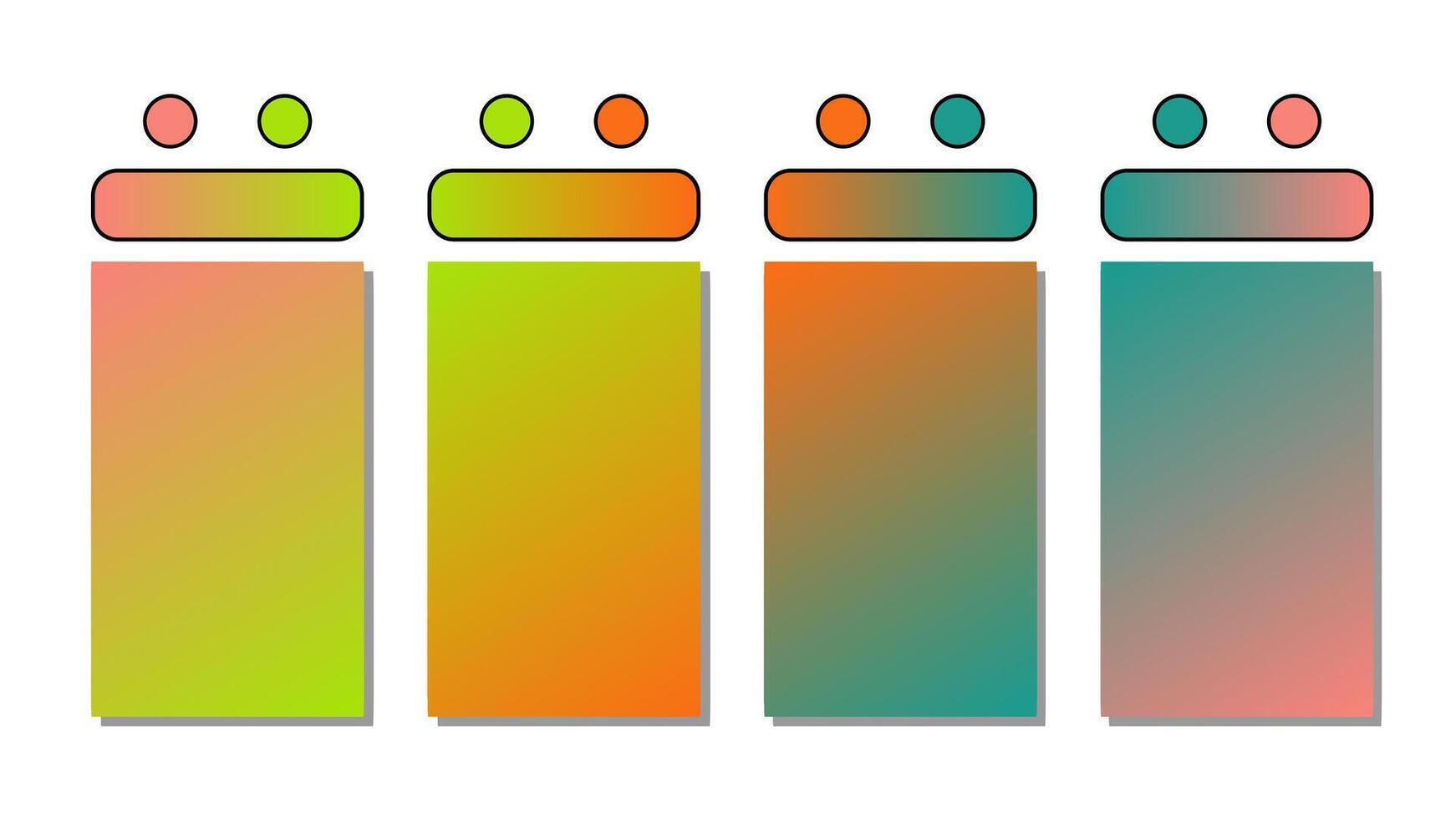 uppsättning av lutning bakgrund. omslag uppsättning design med rosa, grön, orange, blå Färg. skön abstrakt lutning för täcker, tapeter, varumärke, företag kort. illustration vektor