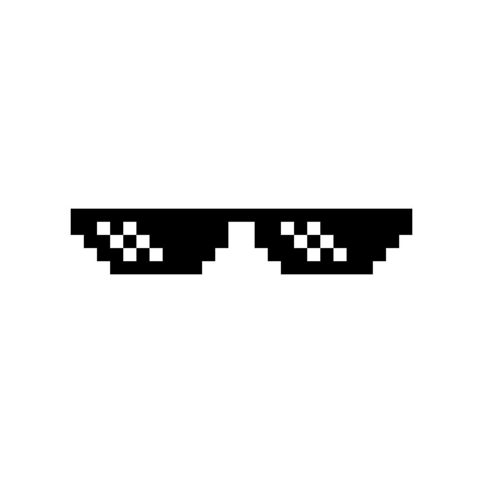 glasögon pixel konst stil 8-bitars, gangster livsstil. vektor