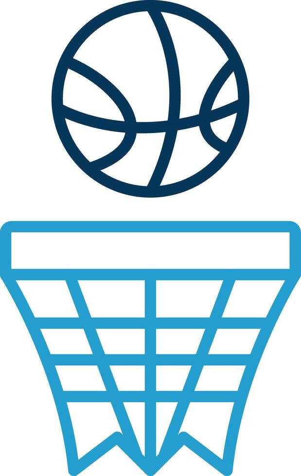 Basketball Linie Blau zwei Farbe Symbol vektor