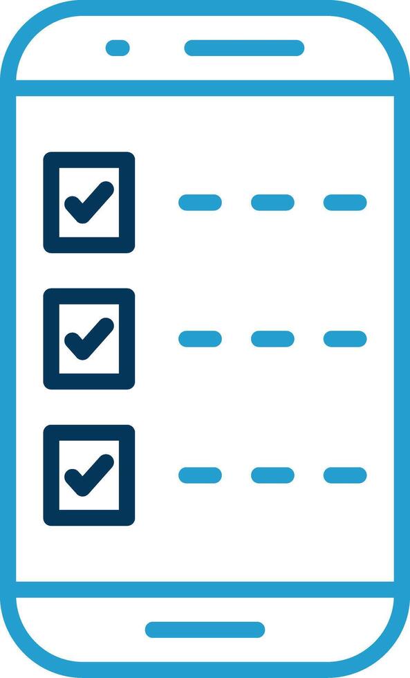 smartphone linje blå två Färg ikon vektor