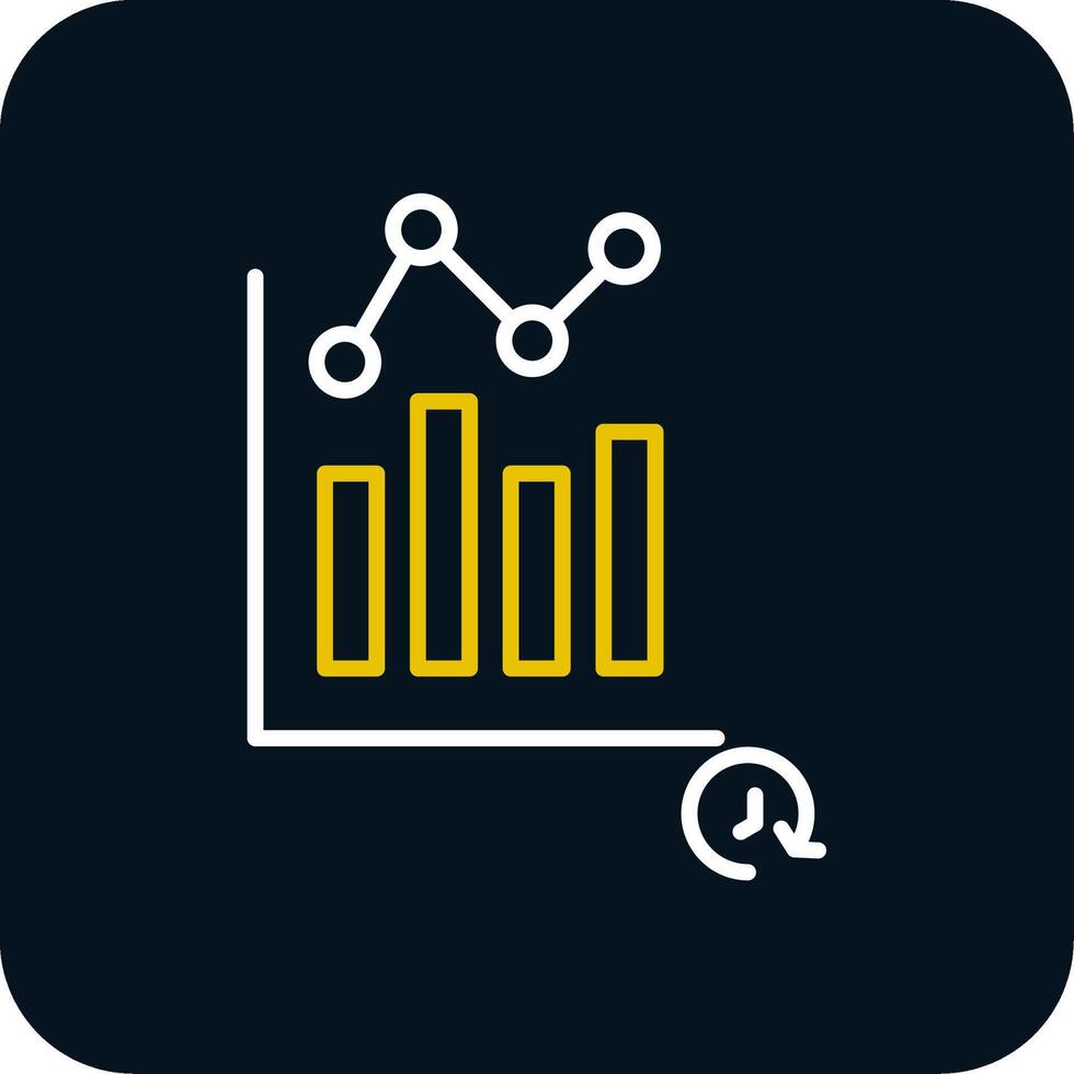 tid analys linje gul vit ikon vektor