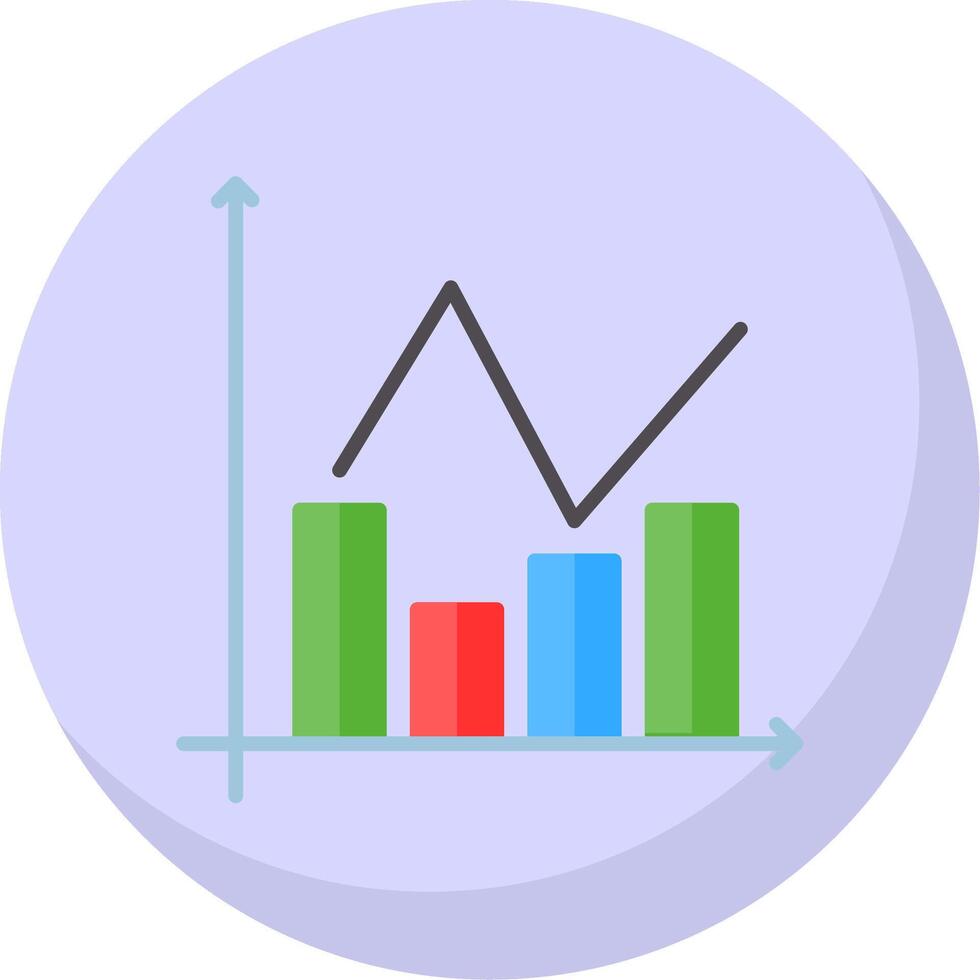 bar Diagram platt bubbla ikon vektor