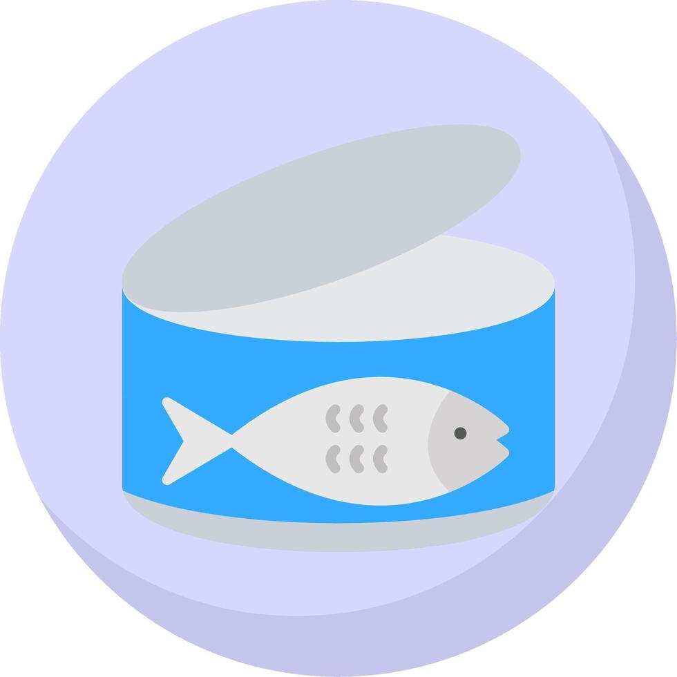 tonfisk platt bubbla ikon vektor