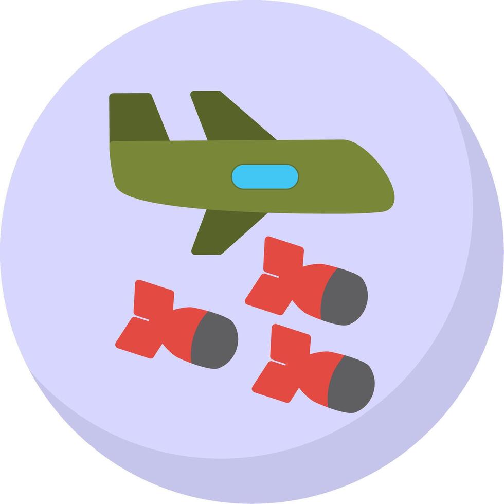 bombplan platt bubbla ikon vektor