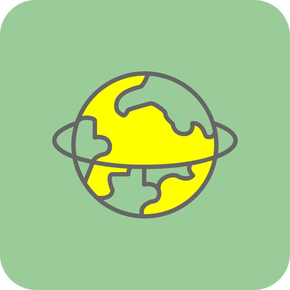 Planet gefüllt Gelb Symbol vektor
