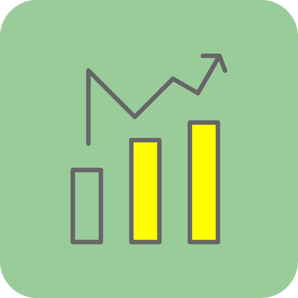 Diagramm gefüllt Gelb Symbol vektor