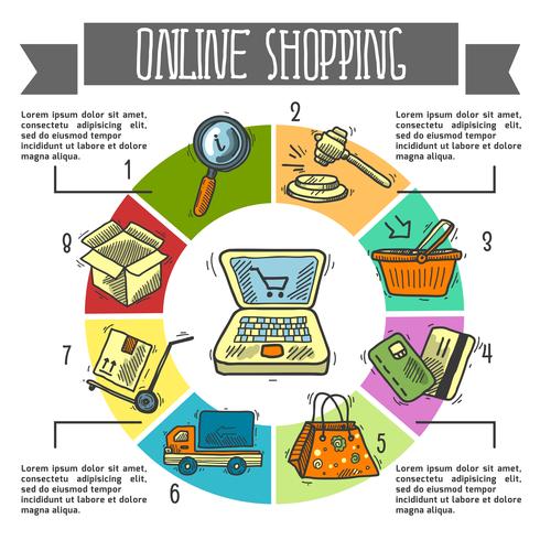 Online-Shopping-Infografiken vektor