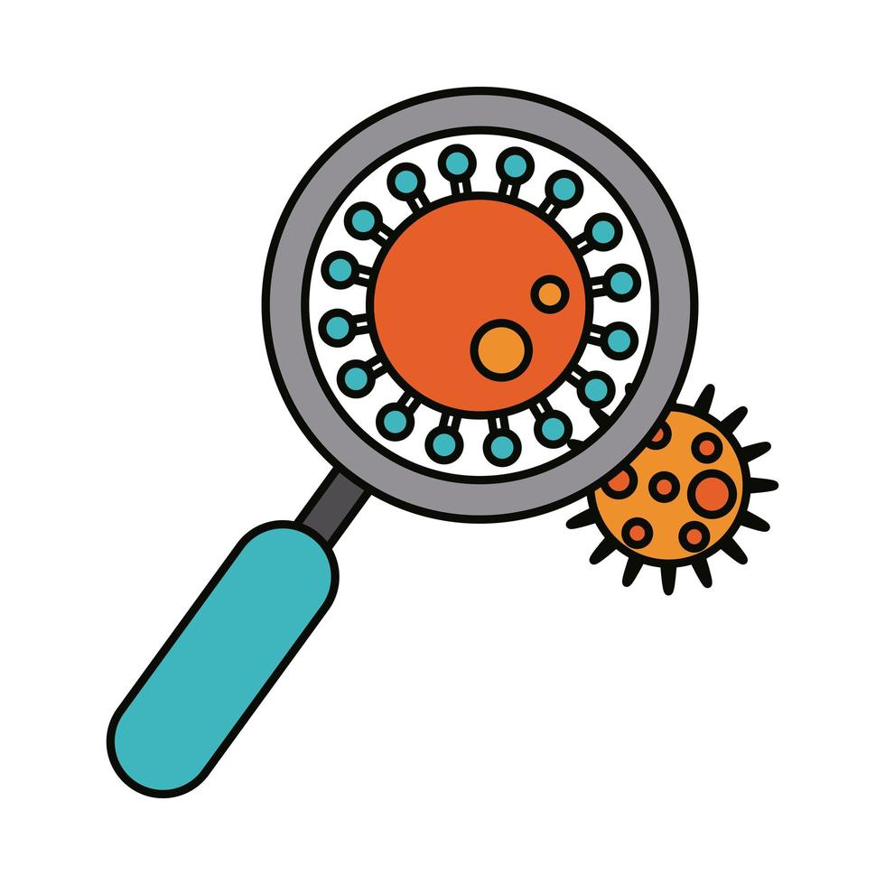 covid 19 coronavirus, analys av virusmikrobiologi, förebyggande spridningsutbrott sjukdom pandemi platt stilikon vektor