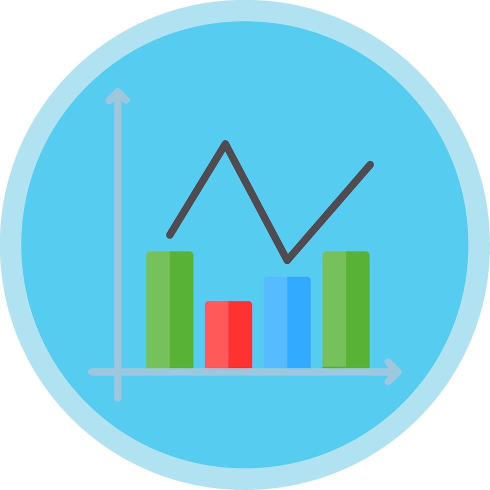 Bar Diagramm eben multi Kreis Symbol vektor