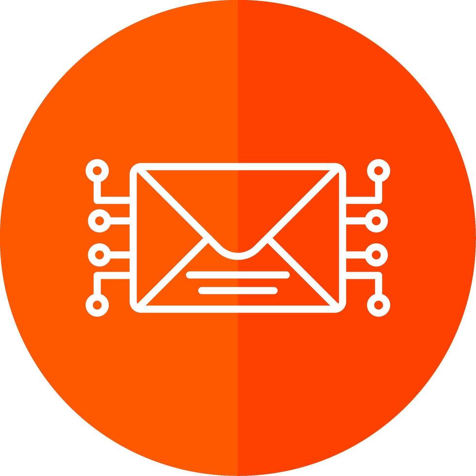 Mail Linie rot Kreis Symbol vektor