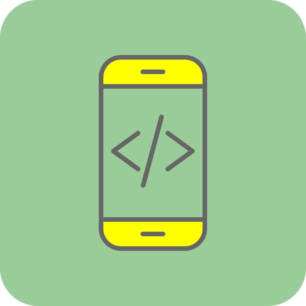 app utveckling fylld gul ikon vektor