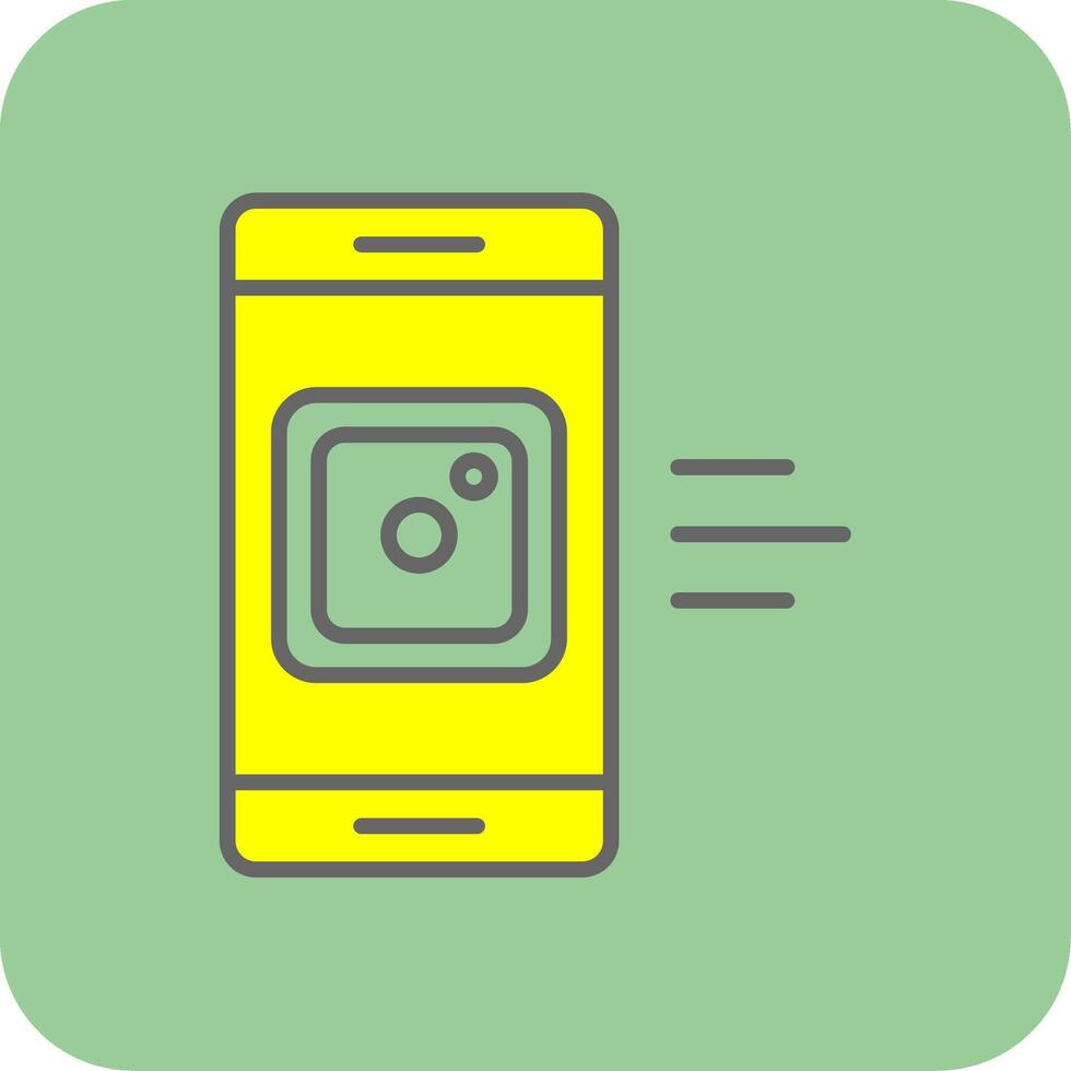mobil app fylld gul ikon vektor
