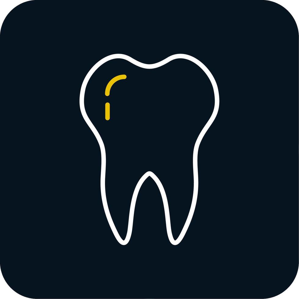 dental linje röd cirkel ikon vektor