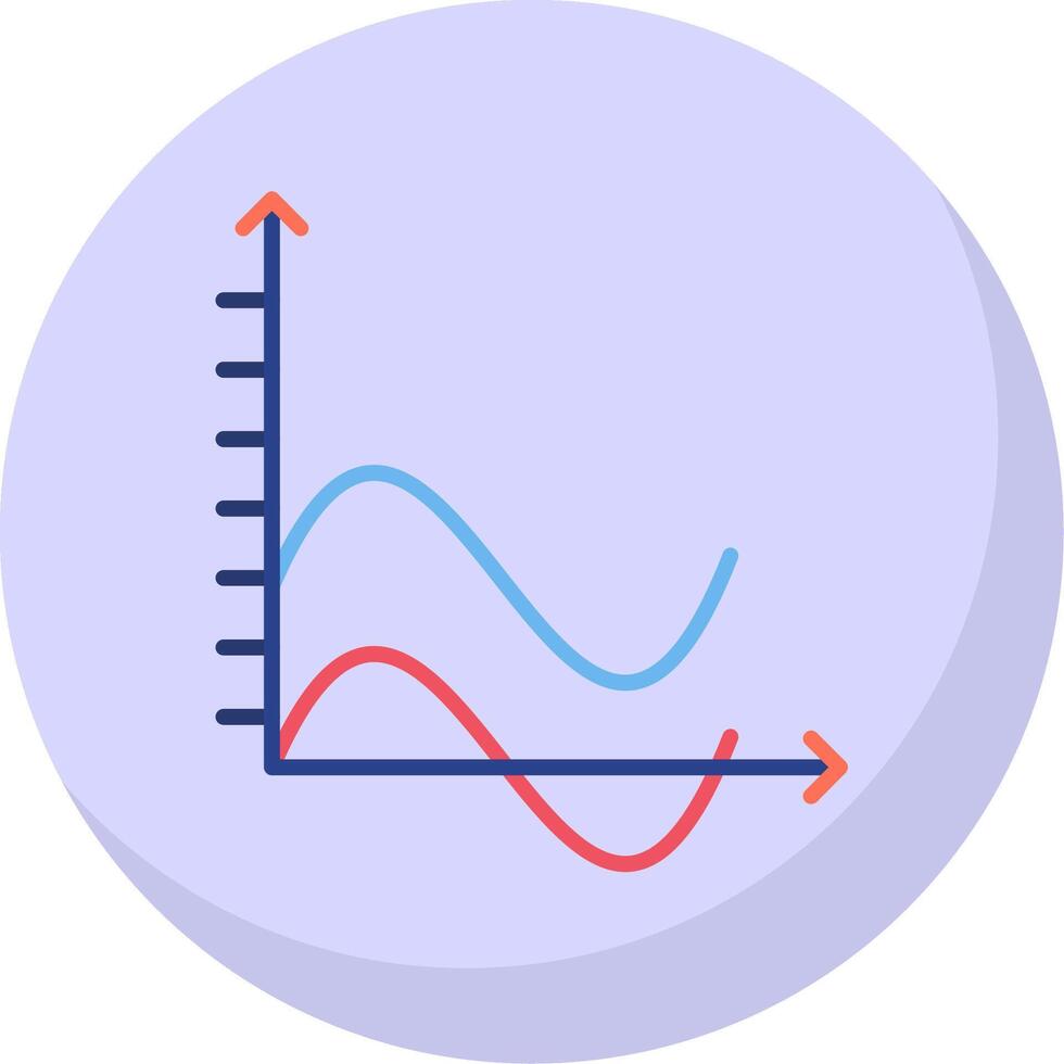 Vinka Diagram platt bubbla ikon vektor