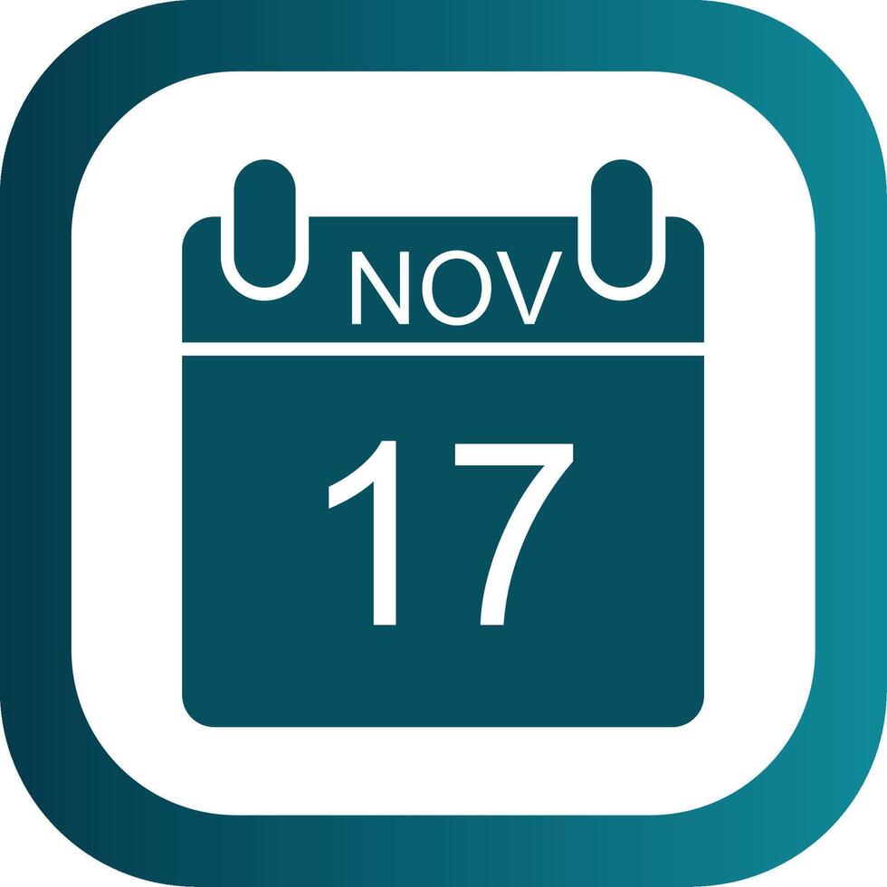 November Glyphe Gradient Ecke Symbol vektor