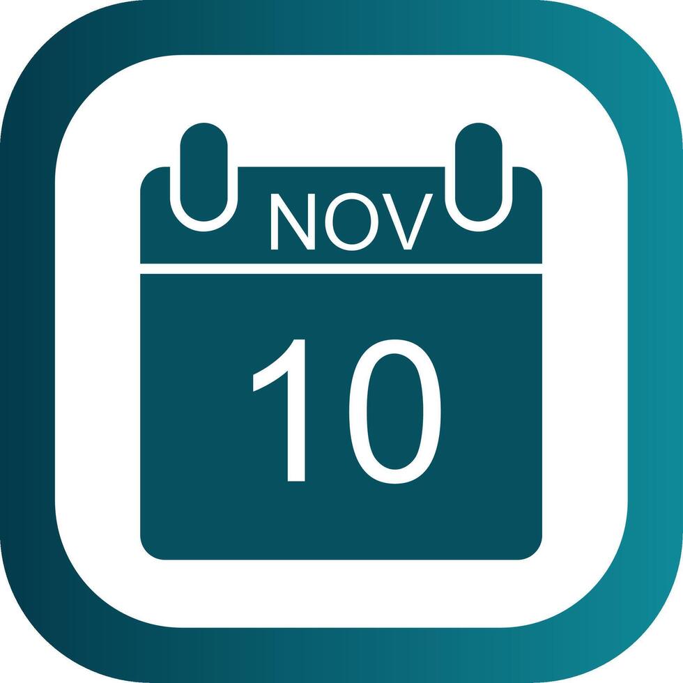 November Glyphe Gradient Ecke Symbol vektor