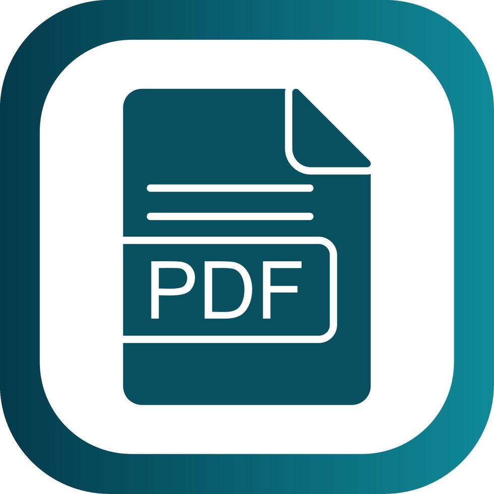 pdf Datei Format Glyphe Gradient Ecke Symbol vektor