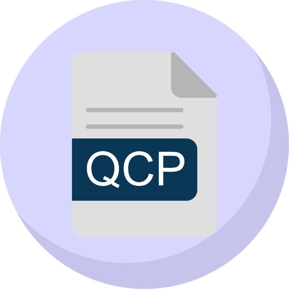 qcp fil formatera platt bubbla ikon vektor
