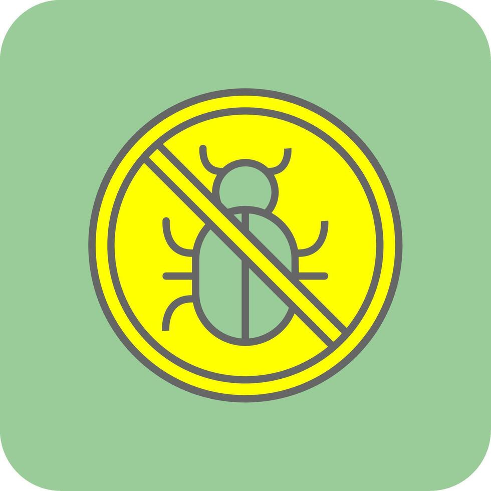 Nej insekt glyf lutning hörn ikon vektor