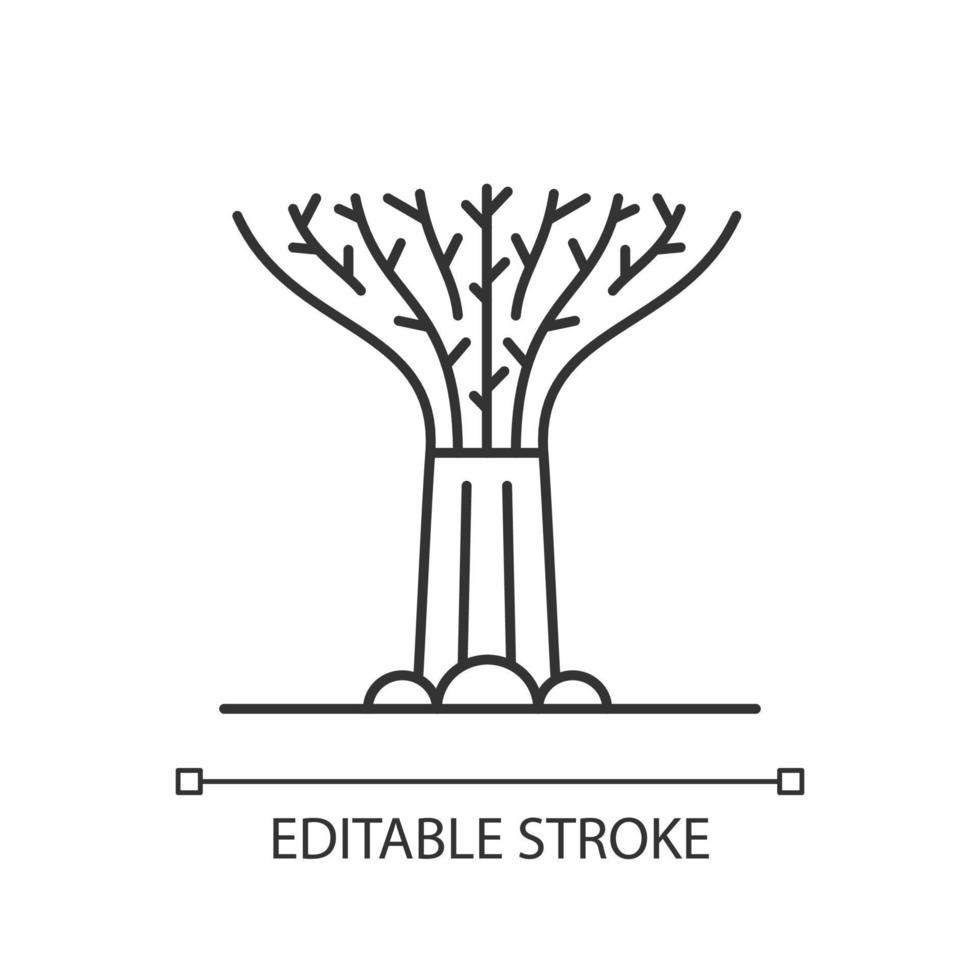 supertree grove linjär ikon. trädliknande struktur. igenkännlig singaporeansk attraktion. tunn linje anpassningsbar illustration. kontur symbol. vektor isolerade konturritning. redigerbar linje